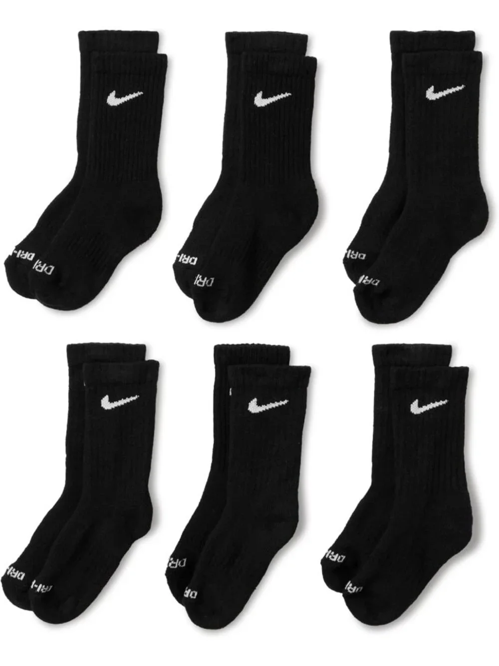 Kids' 6-Pack Performance Athletic Socks - Breathable, Moisture-Wicking